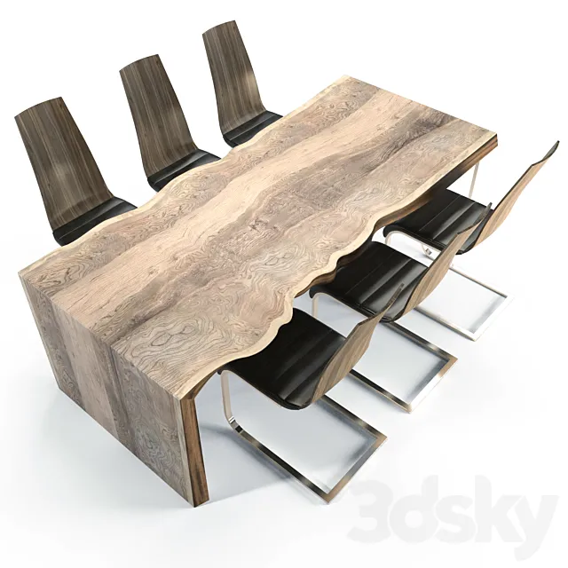 Table of solid wood 3DSMax File