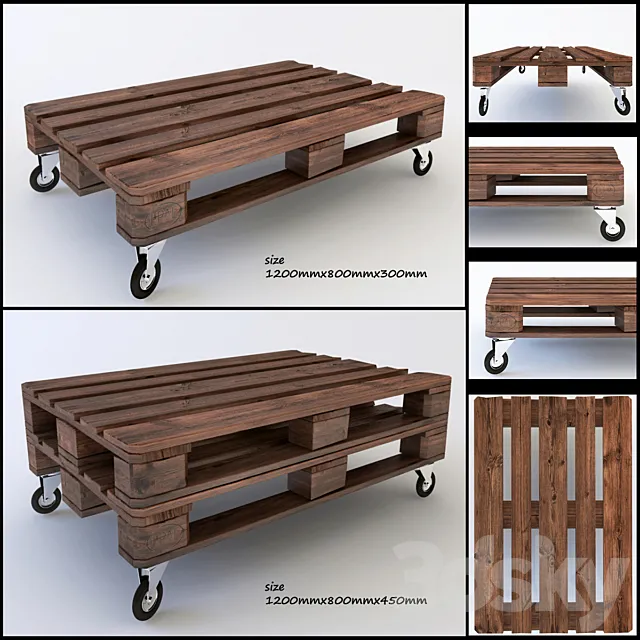 Table of wooden pallets 3DS Max Model