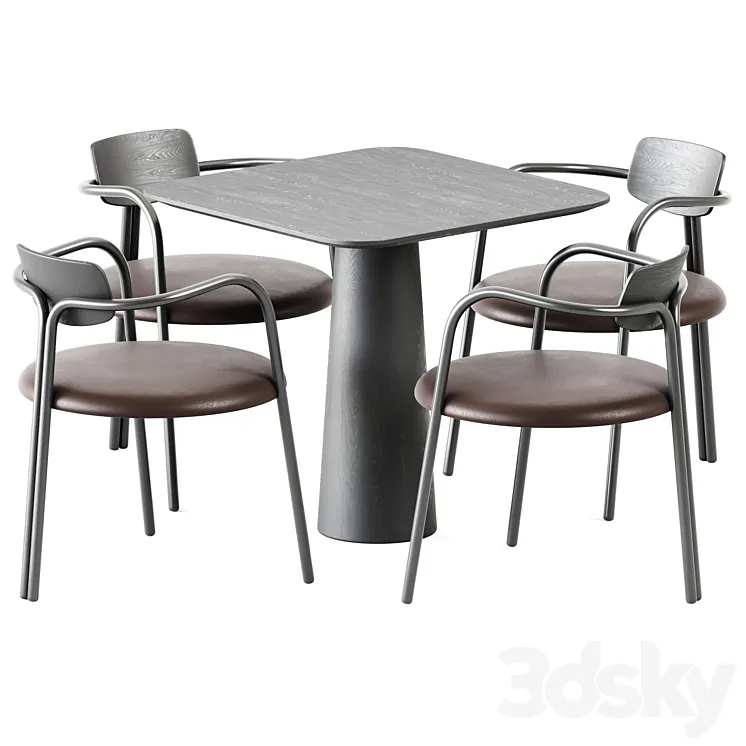 Table POV 460 S80 by Ton and Chair Via Veneto by De Castelli 3DS Max Model