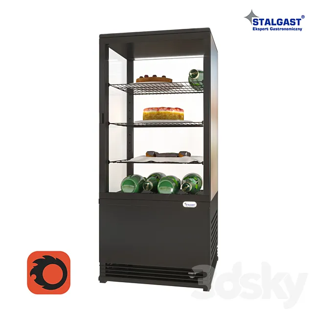 Table refrigerated showcase Stalgast 852171 with products 3DS Max Model