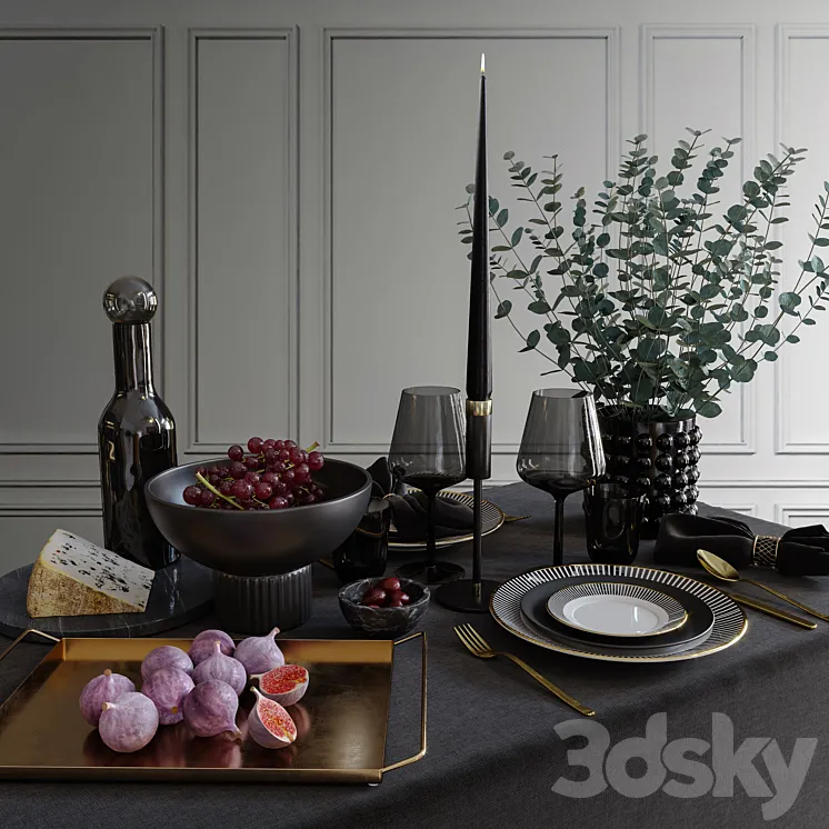 Table set 001 H&M 3DS Max