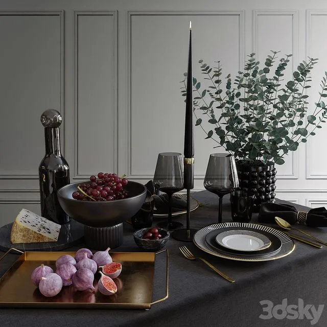 Table set 001 H&M 3dsMax Model