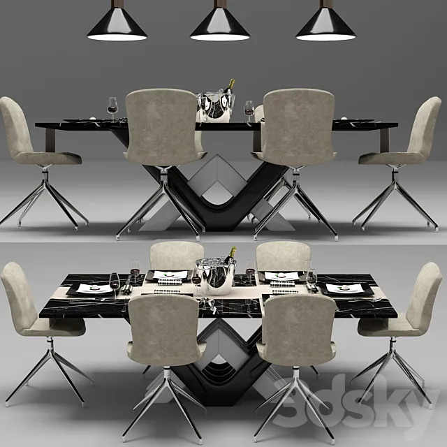 Table set 01 3DS Max Model