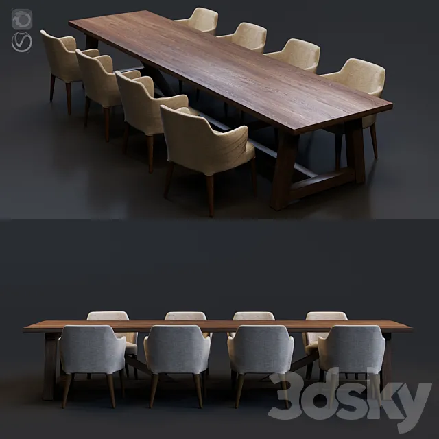 Table set 02 3ds Max
