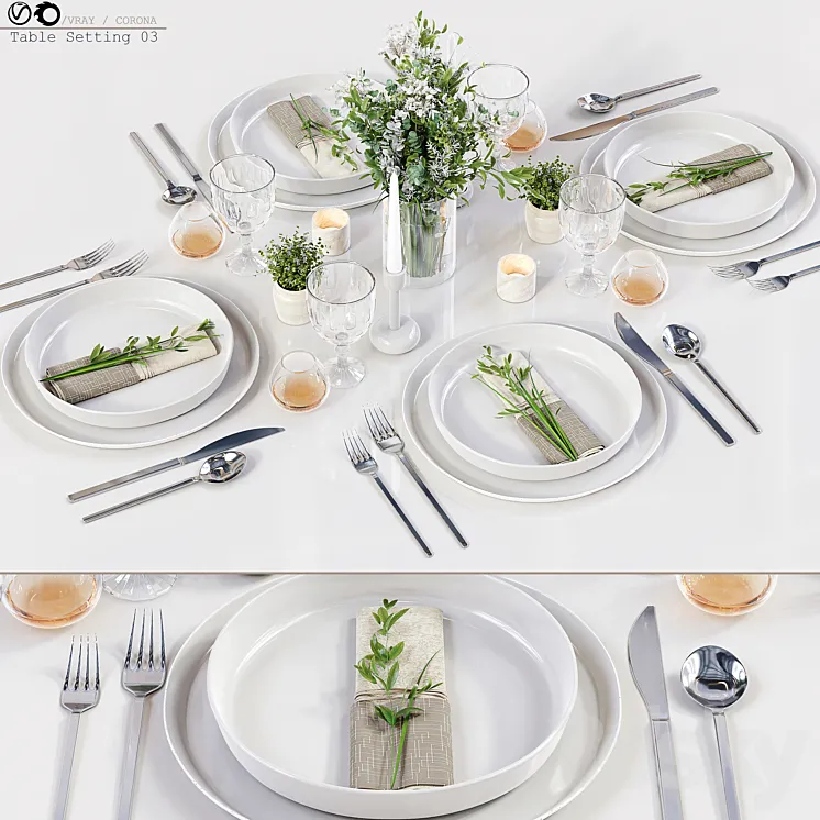 Table Setting 03 3DS Max Model