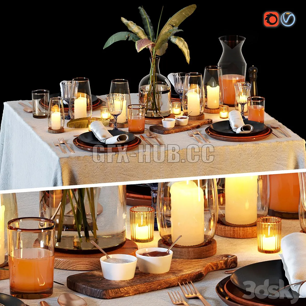 Table Setting 1 3dsMax Model