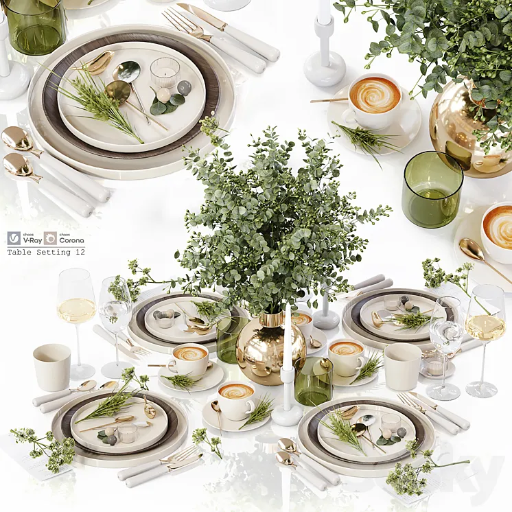 Table Setting 12 3DS Max Model