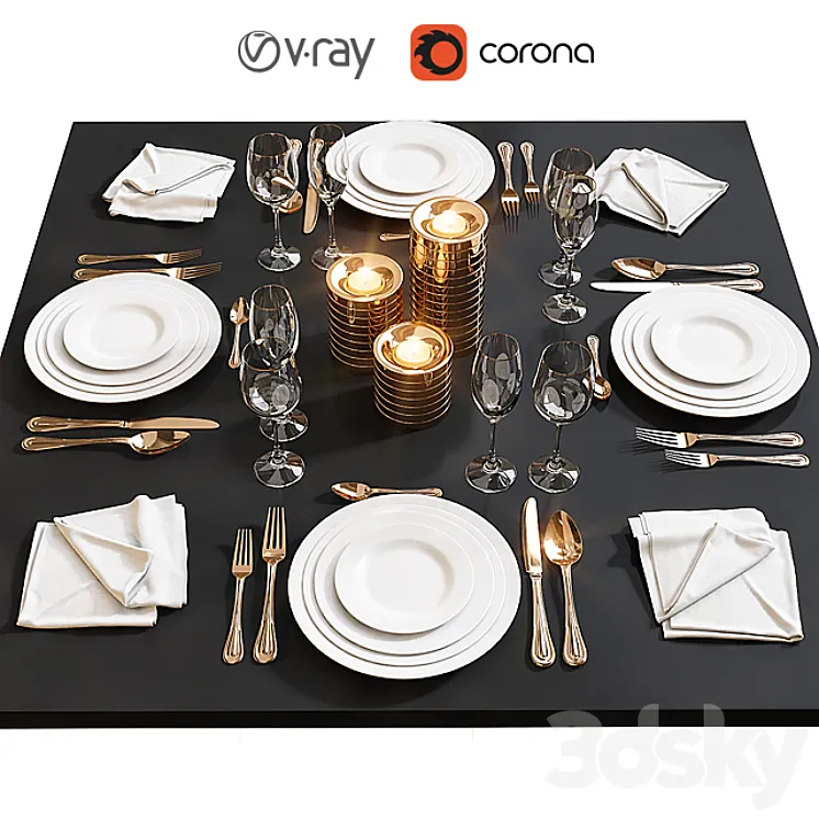 Table setting 17 3DS Max