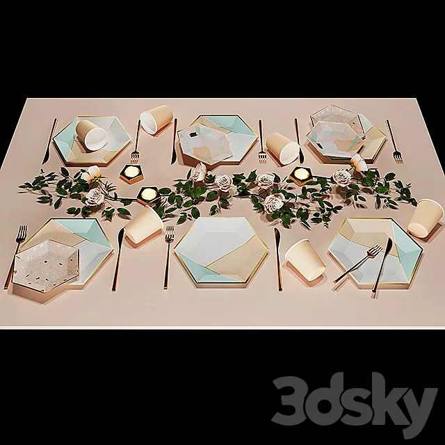 Table setting 2 3DSMax File