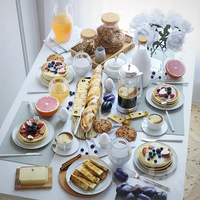 Table setting 21. Breakfast -1 3DSMax File