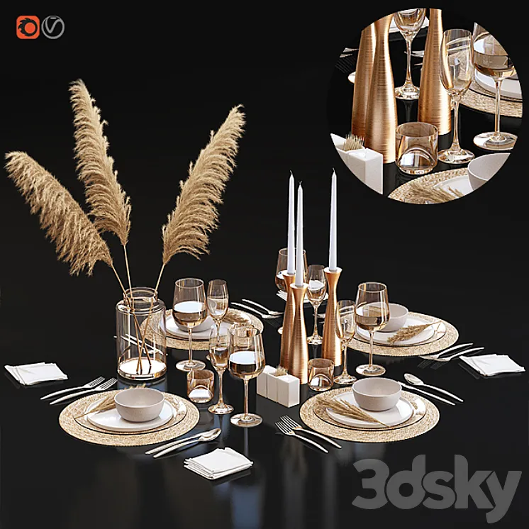 Table setting 22 3DS Max