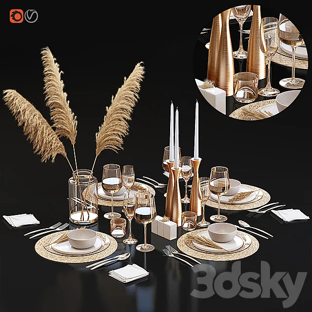 Table setting 22 3dsMax Model