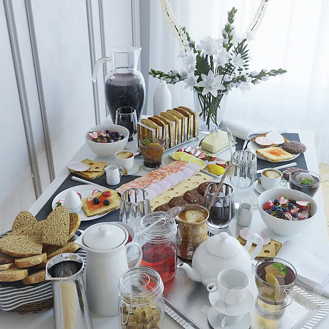 Table setting 22. Breakfast -2 3DS Max Model