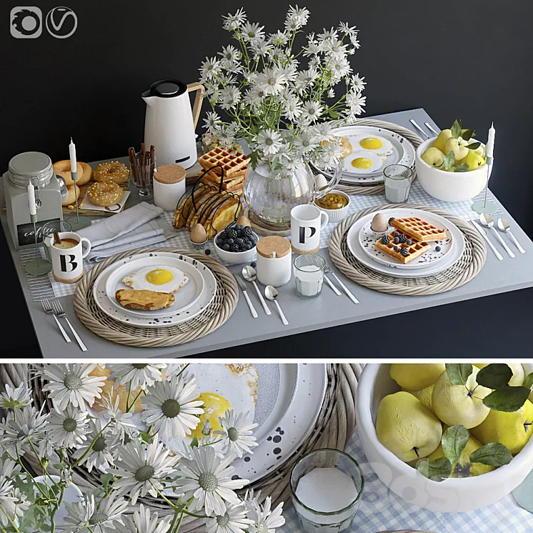 Table setting 36. Breakfast – 3 3DS Max