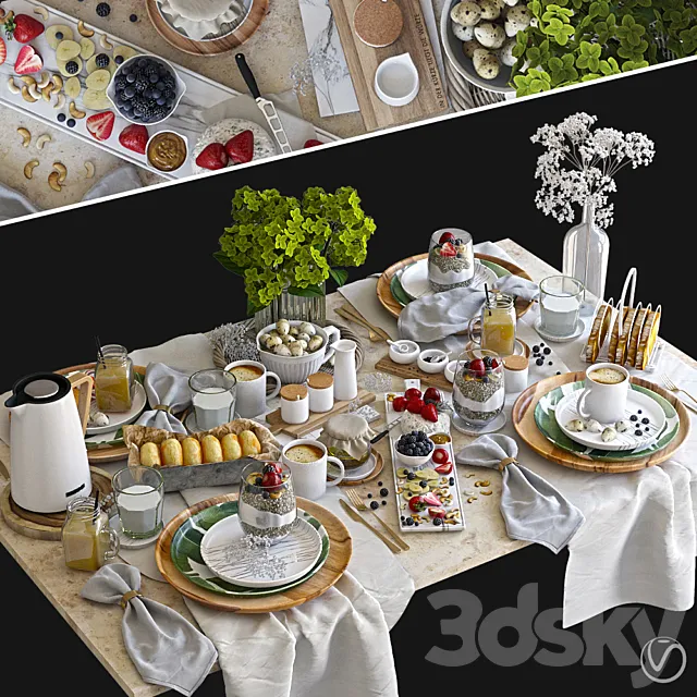 Table setting 37. Breakfast – 4. V-ray 3DS Max Model