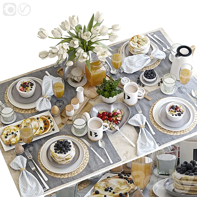 Table setting 38. Breakfast – 5 3DS Max