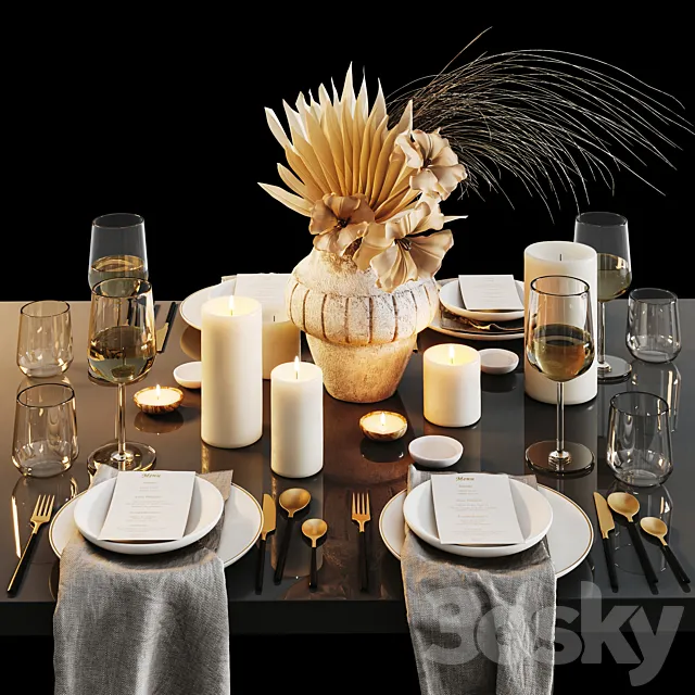 Table setting 3ds Max