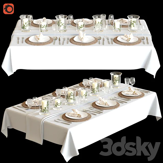 Table setting 3ds Max