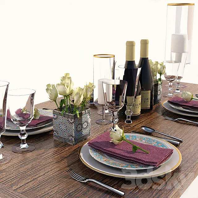 table setting 3DS Max Model