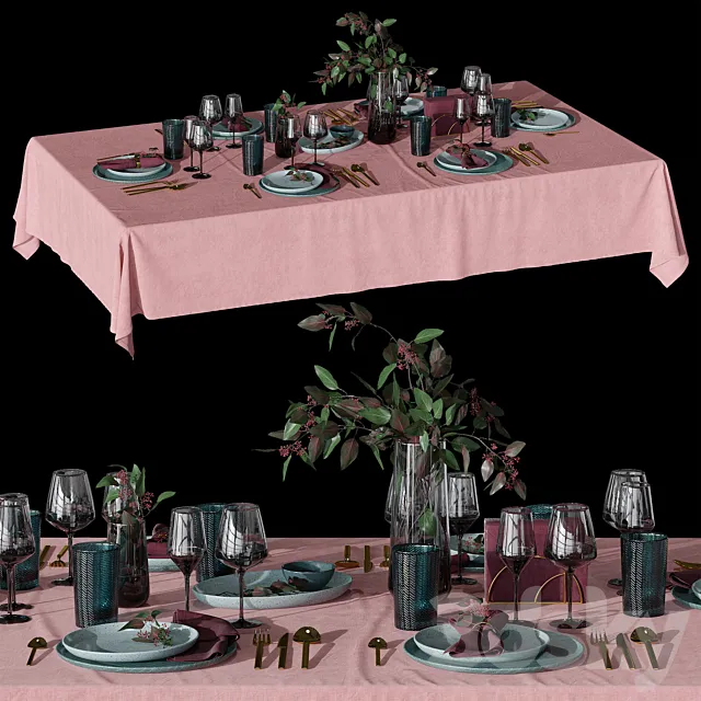 Table setting 3DSMax File