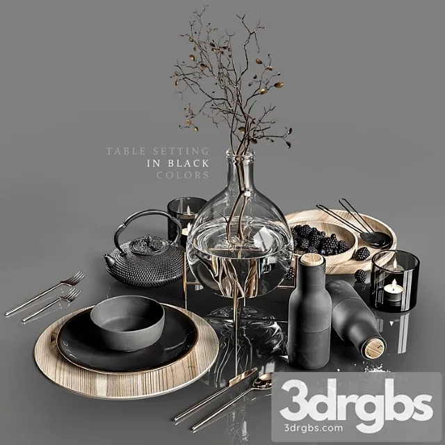 Table Setting In Black Colors 2 4 3dsmax Download