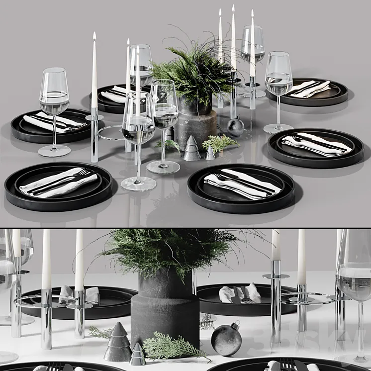 Table setting in Scandinavian style 3DS Max
