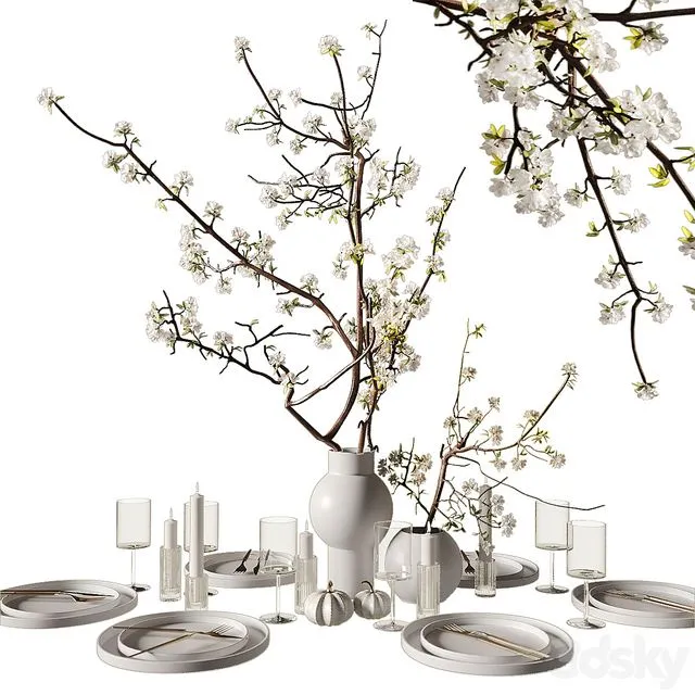 Table setting modern style 3dsMax Model