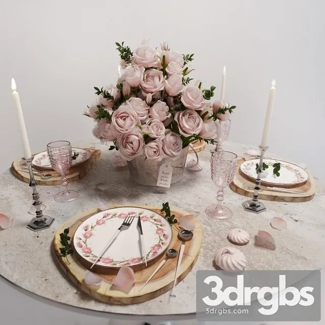 Table Setting Roses 3dsmax Download