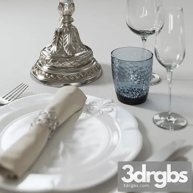 Table Setting With Candlestick 3dsmax Download