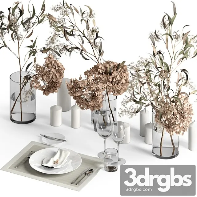 Table Setting With Dry Plants 3dsmax Download