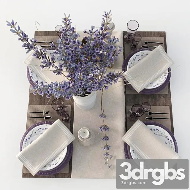 Table setting with lavender 3dsmax Download
