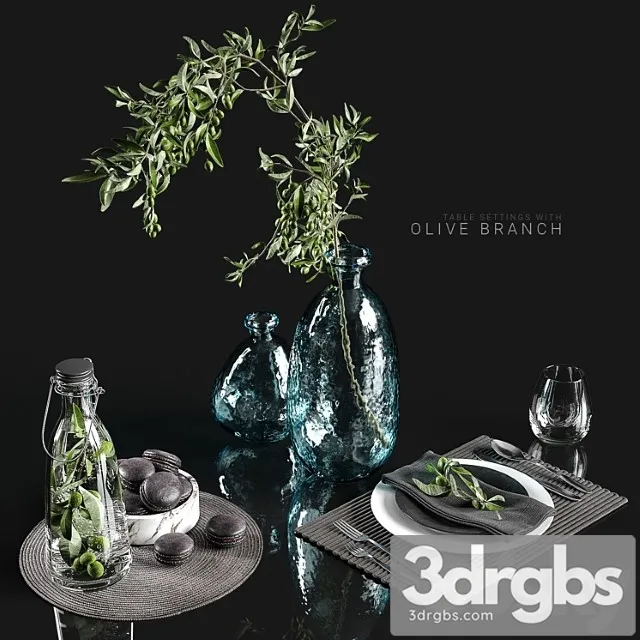 Table Settings With Olive Branch 3dsmax Download