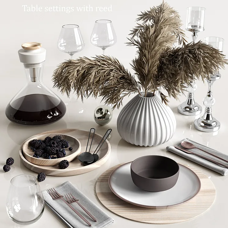 Table settings with reed 3DS Max