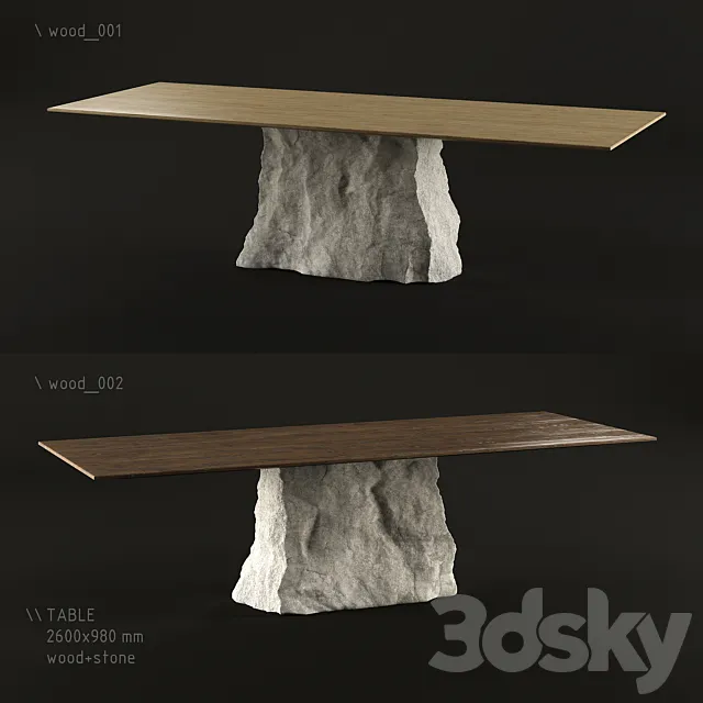Table stone 3ds Max