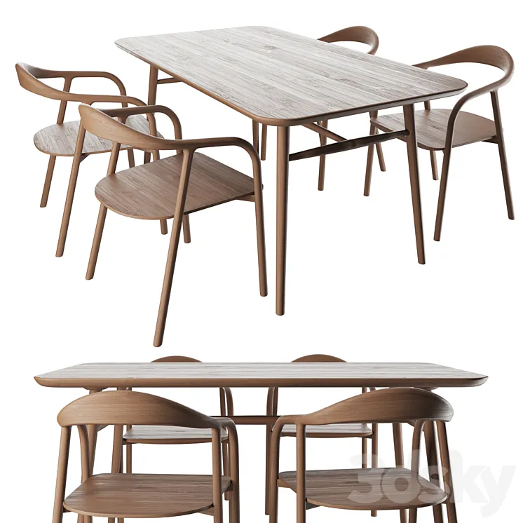 Table Typhoon with chairs Bio 3DS Max