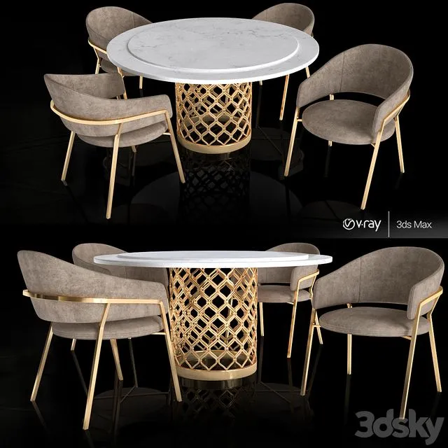 Table with chair 3dsMax Model