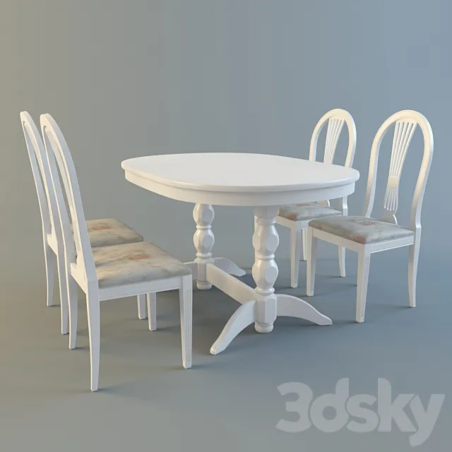Table with chairs 3DSMax File