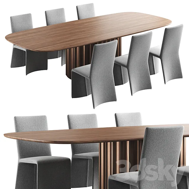 Table with chairs DORIAN by BONALDO 3ds Max