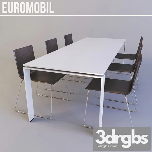 Table with chairs euromobil 2 3dsmax Download