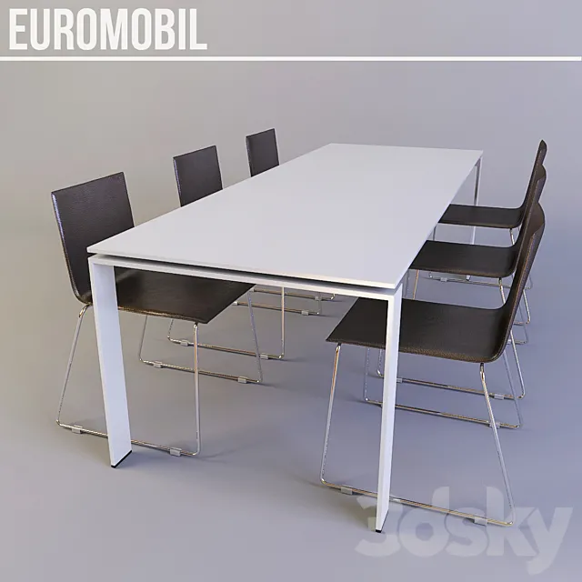 Table with chairs euromobil 3DS Max Model