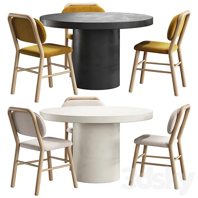 Table with chairs HELDA by KAVE HOME 3ds Max