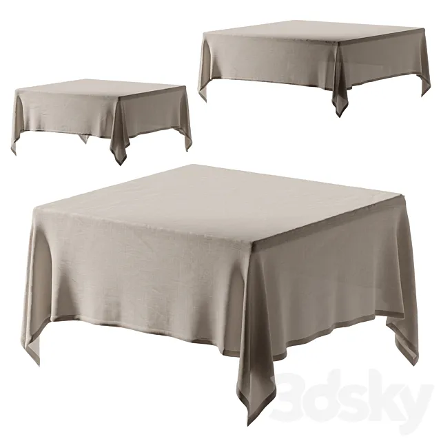 Tablecloth for a square table 3dsMax Model