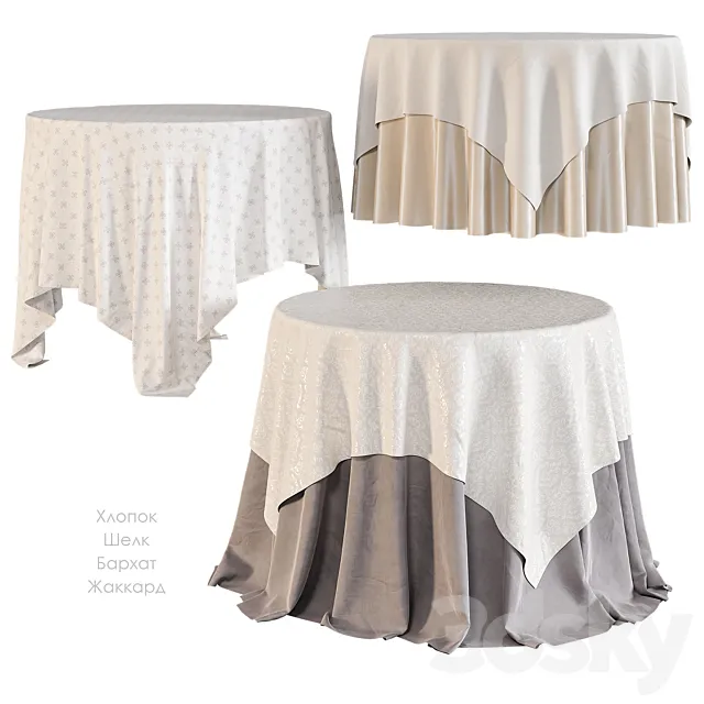 Tablecloth on a round table 3ds Max