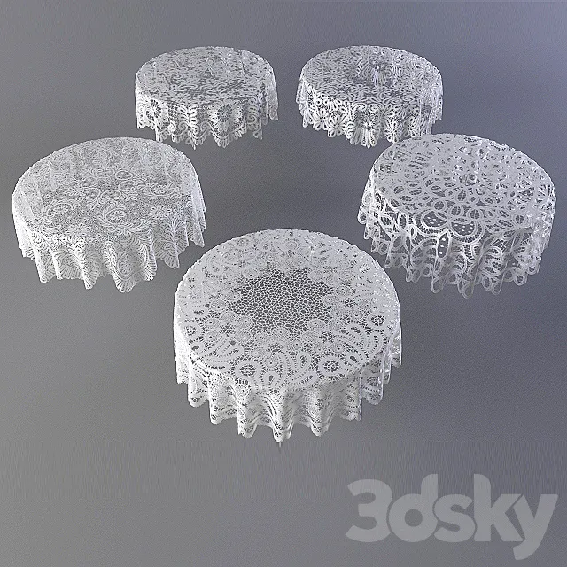 Tablecloths lace 3ds Max