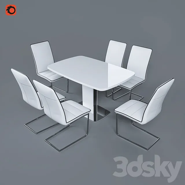 Tables Douglas and chair Zeffiro from Pranzo 3DSMax File
