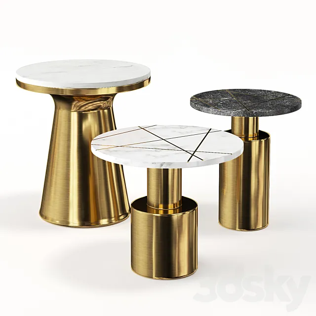 Tables made of brass and marble KORK 3ds Max
