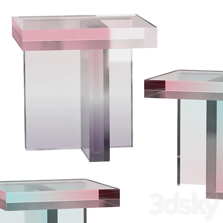 Tables Made With Dyed Acrylic Resin 3DS Max Model