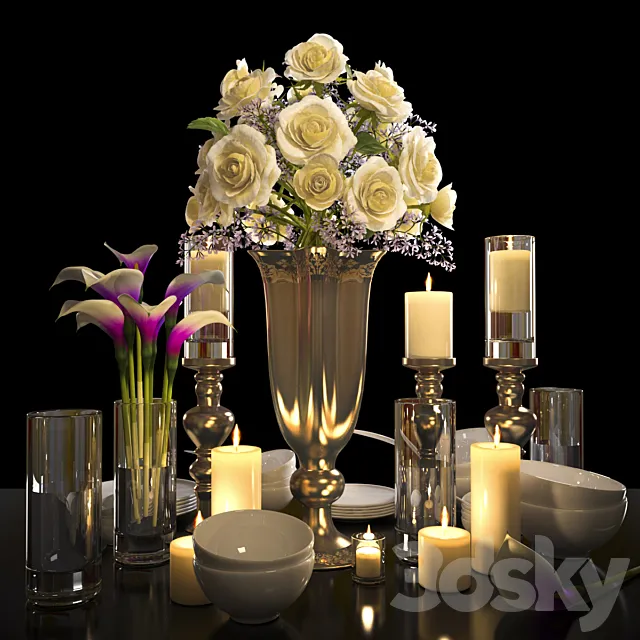 TABLEWARE 2 with ROSE 3DS Max Model