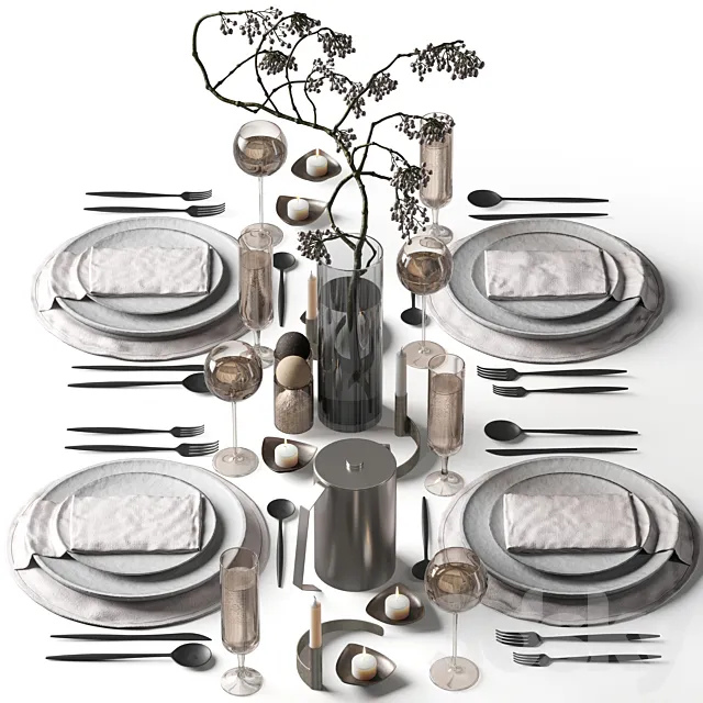 Tableware set 034 3ds Max