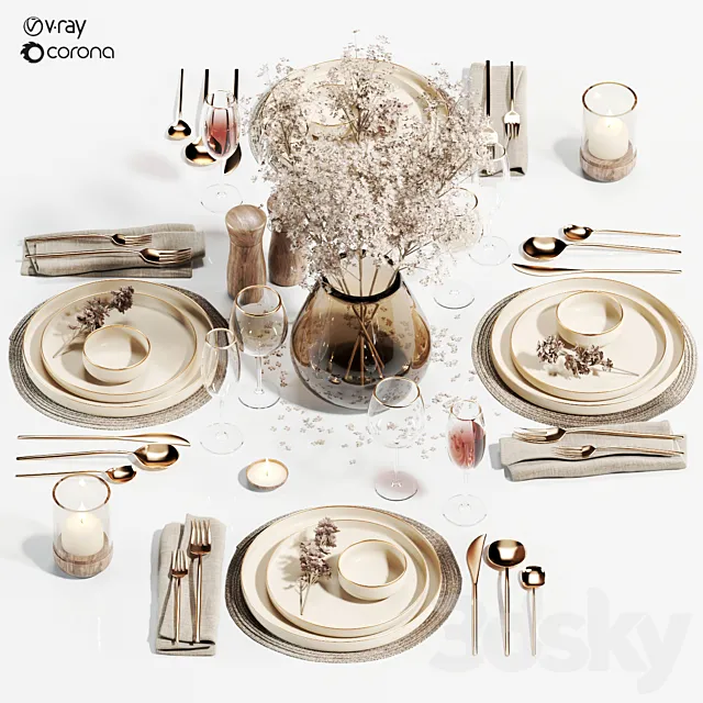 Tableware set01 3ds Max